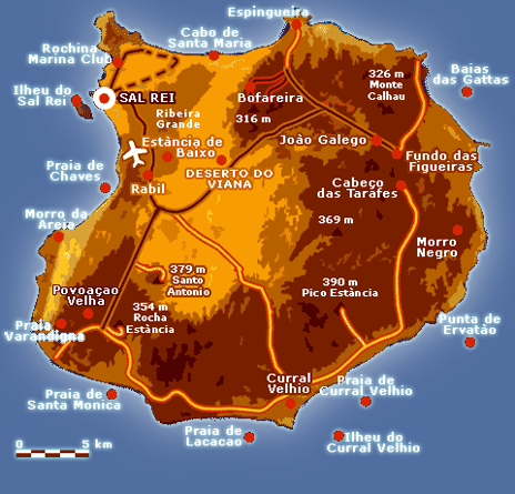 Cartina Boavista Capo Verde